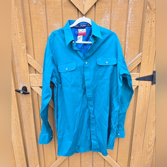 Teal Wrangler George Strait Button-Up Shirt - Picture 1 of 3